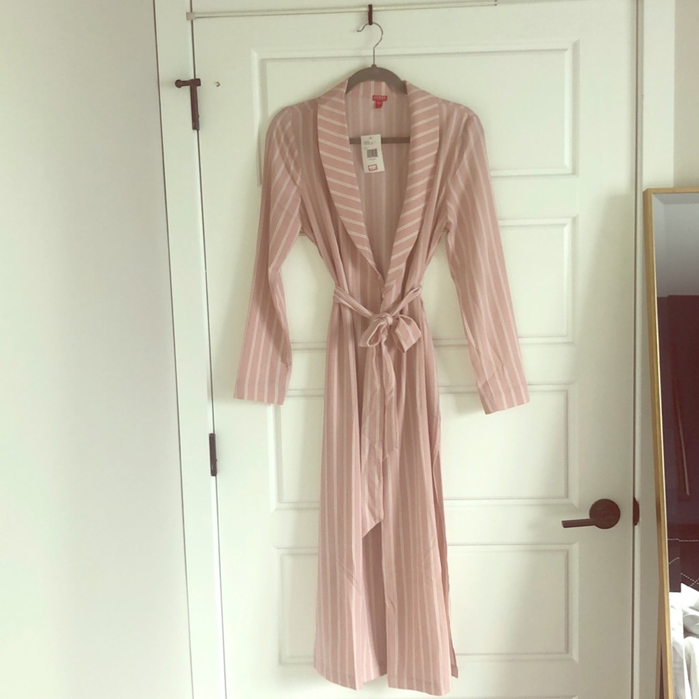 Guess pink and white striped duster
